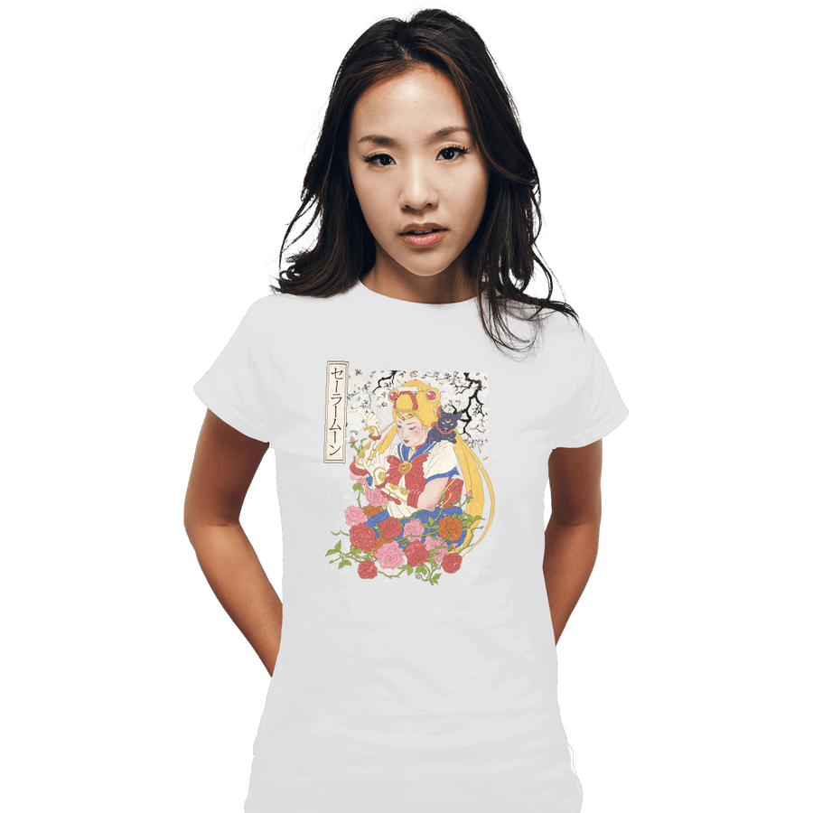 Shirts Fitted Shirts, Woman / Small / White Moon Print