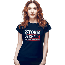 Load image into Gallery viewer, Shirts Fitted Shirts, Woman / Small / Navy Storm Area 51
