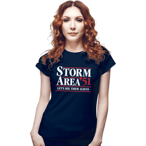 Shirts Fitted Shirts, Woman / Small / Navy Storm Area 51