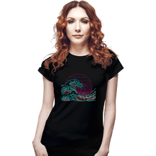 Load image into Gallery viewer, Shirts Fitted Shirts, Woman / Small / Black Great Neon Wave
