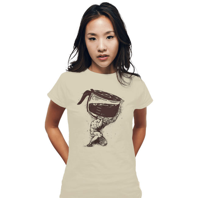 Daily_Deal_Shirts Fitted Shirts, Woman / Small / White Coffee Atlas