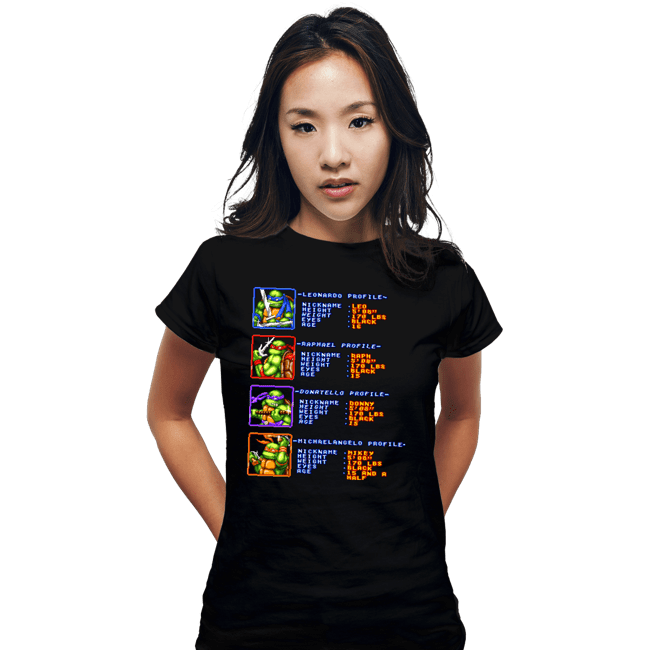 Secret_Shirts Fitted Shirts, Woman / Small / Black TMNT Profiles