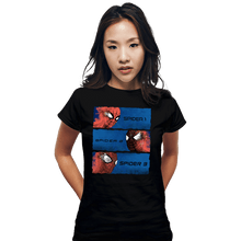 Load image into Gallery viewer, Daily_Deal_Shirts Fitted Shirts, Woman / Small / Black Spiders
