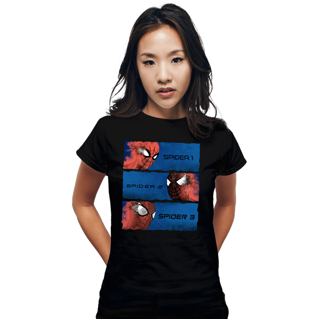Daily_Deal_Shirts Fitted Shirts, Woman / Small / Black Spiders