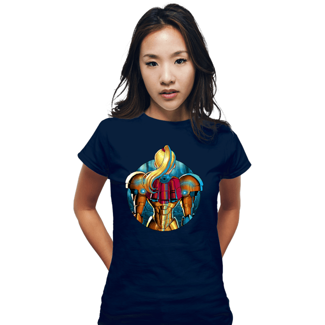 Daily_Deal_Shirts Fitted Shirts, Woman / Small / Navy Galactic Autumn