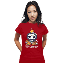 Load image into Gallery viewer, Secret_Shirts Fitted Shirts, Woman / Small / Red Christmas Reaper
