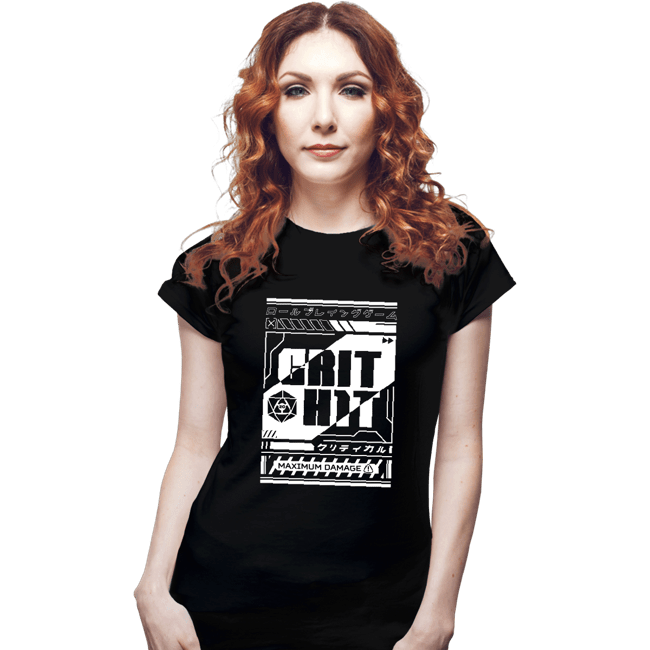 Shirts Fitted Shirts, Woman / Small / Black Cyberpunk Critical Hit