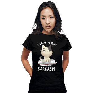 Shirts Fitted Shirts, Woman / Small / Black Fluent Sarcasm