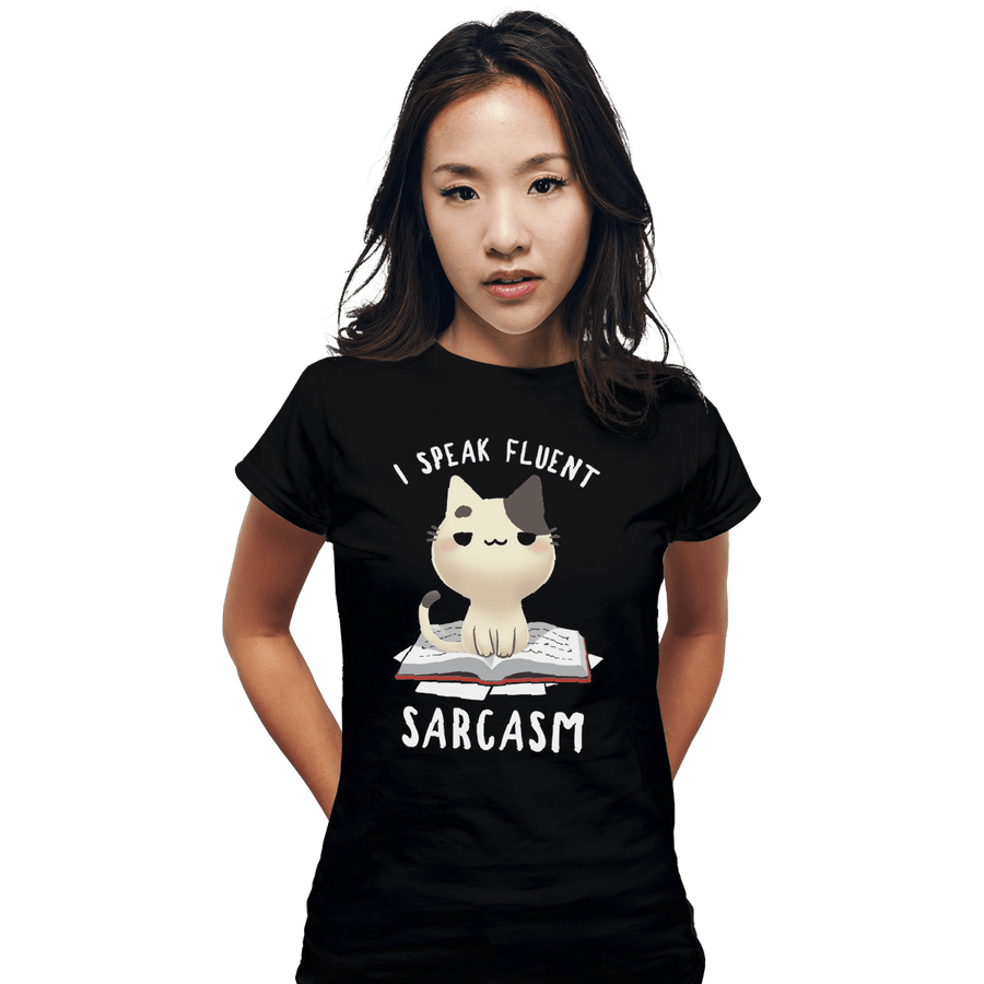 Shirts Fitted Shirts, Woman / Small / Black Fluent Sarcasm