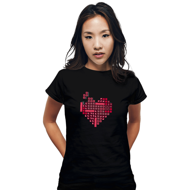 Daily_Deal_Shirts Fitted Shirts, Woman / Small / Black Retro Love