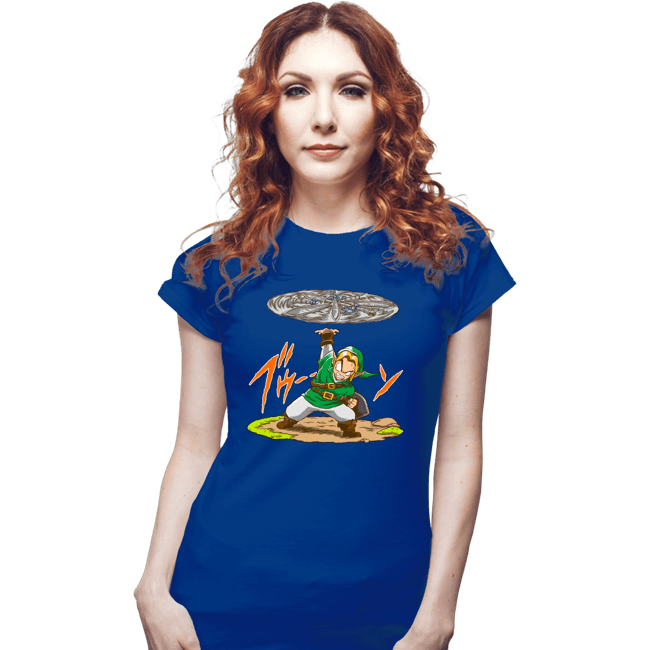 Daily_Deal_Shirts Fitted Shirts, Woman / Small / Royal Blue Destructo Sword