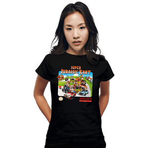 Daily_Deal_Shirts Fitted Shirts, Woman / Small / Black SuperJurassic Kart
