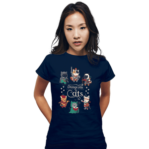 Secret_Shirts Fitted Shirts, Woman / Small / Navy Dungeon Cats 2nd Edition