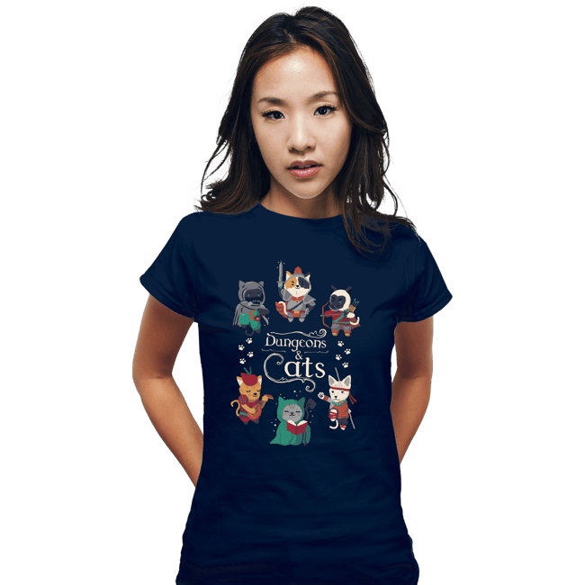 Secret_Shirts Fitted Shirts, Woman / Small / Navy Dungeon Cats 2nd Edition