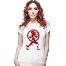 Load image into Gallery viewer, Daily_Deal_Shirts Fitted Shirts, Woman / Small / White Red Ranger Sumi-e
