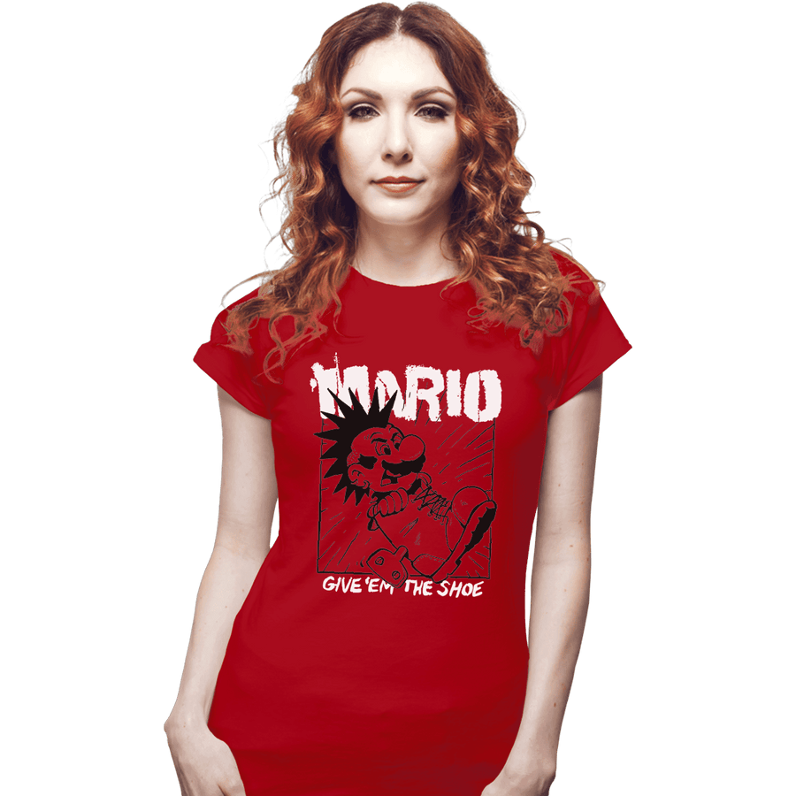 Shirts Fitted Shirts, Woman / Small / Red Give 'Em The Shoe