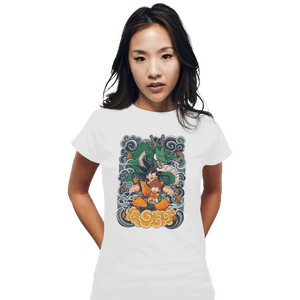 Shirts Fitted Shirts, Woman / Small / White Goku and Gohan