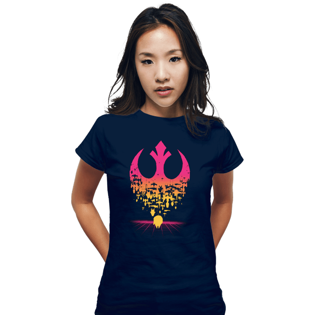 Daily_Deal_Shirts Fitted Shirts, Woman / Small / Navy Fractured Rebellion 1984