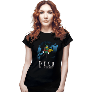 Daily_Deal_Shirts Fitted Shirts, Woman / Small / Black Deku The Vigilante