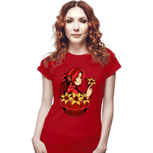 Load image into Gallery viewer, Shirts Fitted Shirts, Woman / Small / Red Flower Girl
