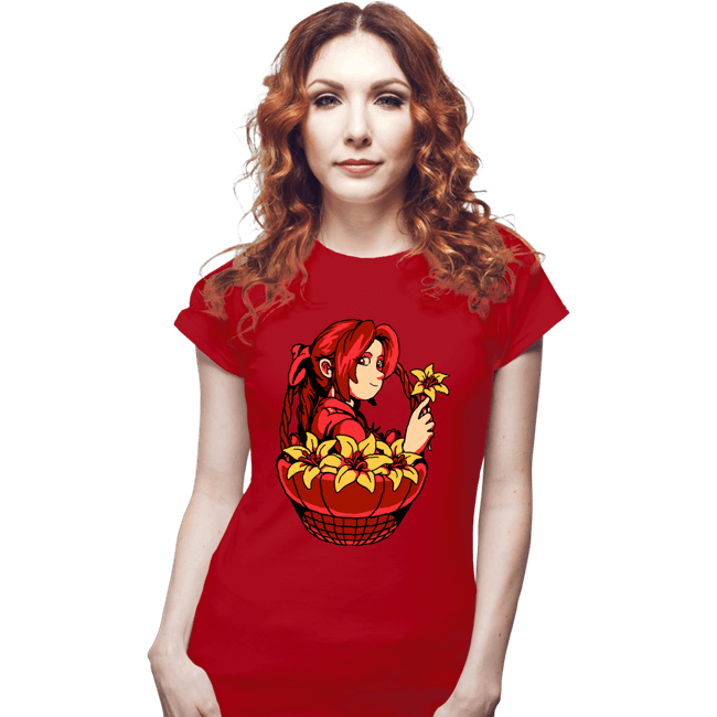 Shirts Fitted Shirts, Woman / Small / Red Flower Girl