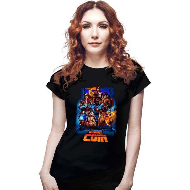 Secret_Shirts Fitted Shirts, Woman / Small / Black Insert Coin Fighter