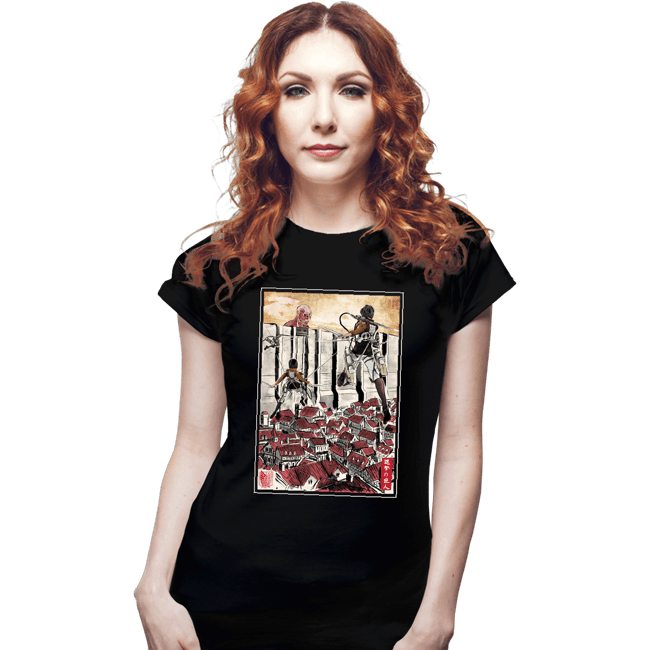 Daily_Deal_Shirts Fitted Shirts, Woman / Small / Black Defending The Wall