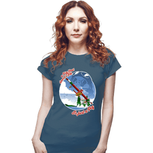 Load image into Gallery viewer, Shirts Fitted Shirts, Woman / Small / Indigo Blue A Pig That Doesn&#39;t Fly
