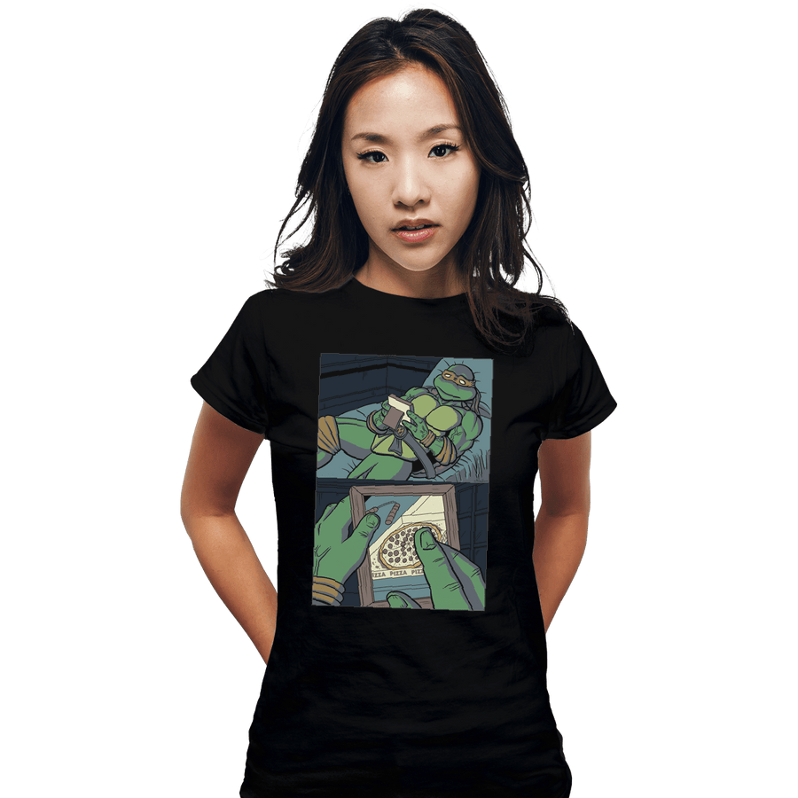 Shirts Fitted Shirts, Woman / Small / Black Longing For Pizza