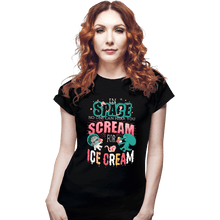 Load image into Gallery viewer, Daily_Deal_Shirts Fitted Shirts, Woman / Small / Black Scream for Ice Cream
