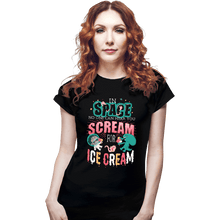 Load image into Gallery viewer, Daily_Deal_Shirts Fitted Shirts, Woman / Small / Black Scream for Ice Cream
