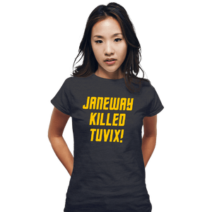 Daily_Deal_Shirts Fitted Shirts, Woman / Small / Dark Heather Janeway Killed Tuvix!