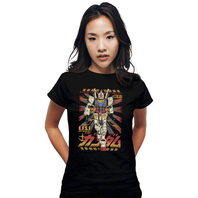 Daily_Deal_Shirts Fitted Shirts, Woman / Small / Black Gundam - Ready To Fight