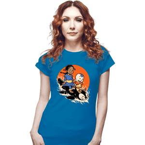 Secret_Shirts Fitted Shirts, Woman / Small / Sapphire Penguin Sledding!