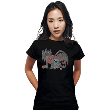 Load image into Gallery viewer, Shirts Fitted Shirts, Woman / Small / Black Dragon Cuties
