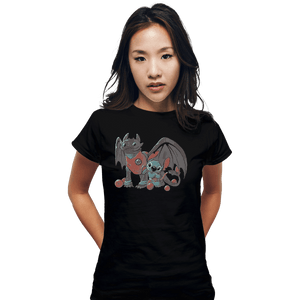 Shirts Fitted Shirts, Woman / Small / Black Dragon Cuties