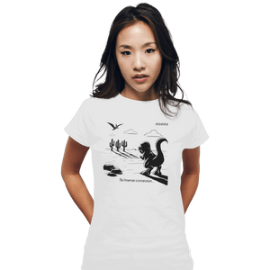 Shirts Fitted Shirts, Woman / Small / White T-Rex Run