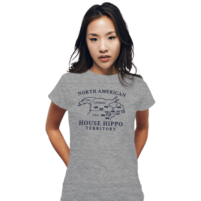 Daily_Deal_Shirts Fitted Shirts, Woman / Small / Sports Grey House Hippo Awareness