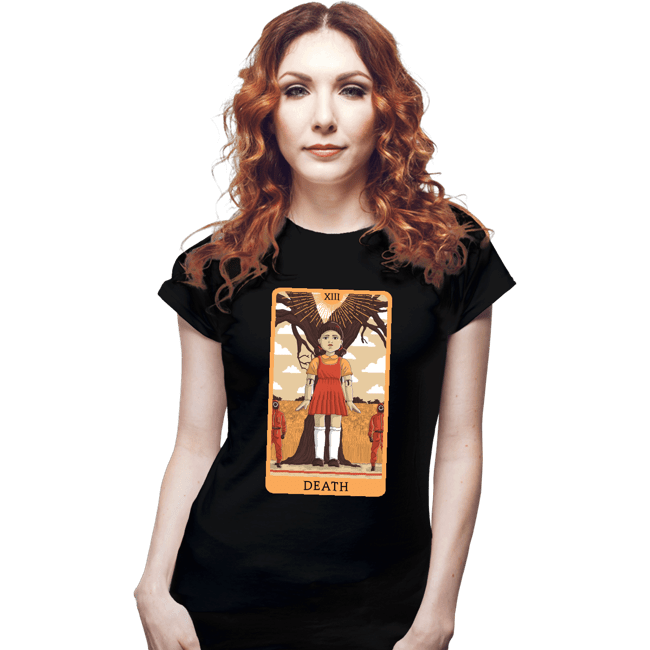 Daily_Deal_Shirts Fitted Shirts, Woman / Small / Black Tarot Squid Game Death