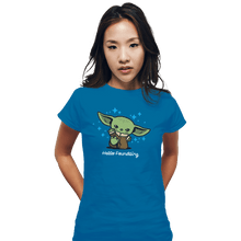 Load image into Gallery viewer, Shirts Fitted Shirts, Woman / Small / Sapphire Hello Foundling
