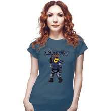 Load image into Gallery viewer, Daily_Deal_Shirts Fitted Shirts, Woman / Small / Indigo Blue Solid Snake
