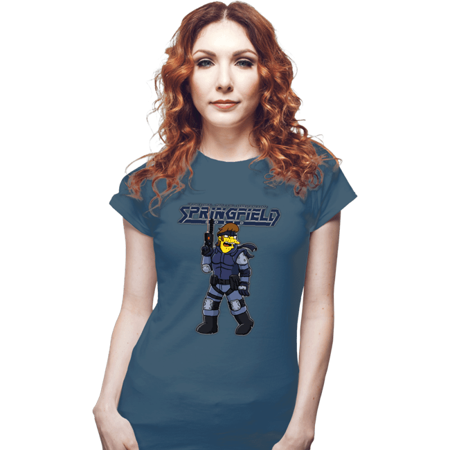 Daily_Deal_Shirts Fitted Shirts, Woman / Small / Indigo Blue Solid Snake