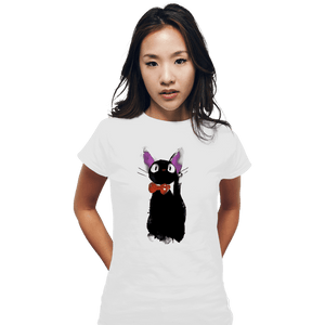 Shirts Fitted Shirts, Woman / Small / White Watercolor Cat
