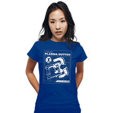 Load image into Gallery viewer, Daily_Deal_Shirts Fitted Shirts, Woman / Small / Royal Blue Plasma Cutter
