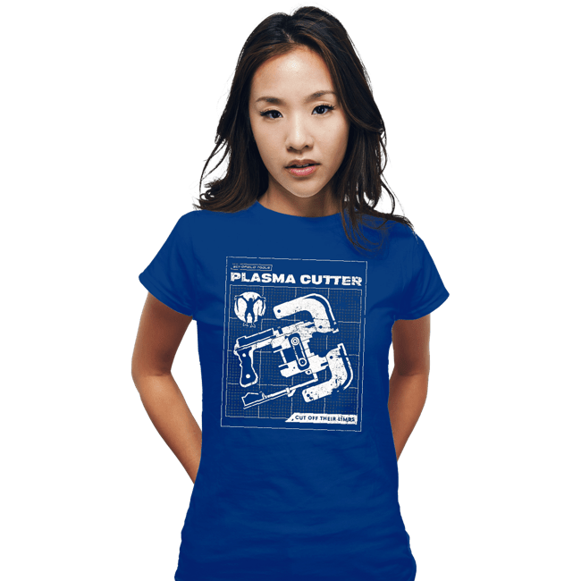 Daily_Deal_Shirts Fitted Shirts, Woman / Small / Royal Blue Plasma Cutter