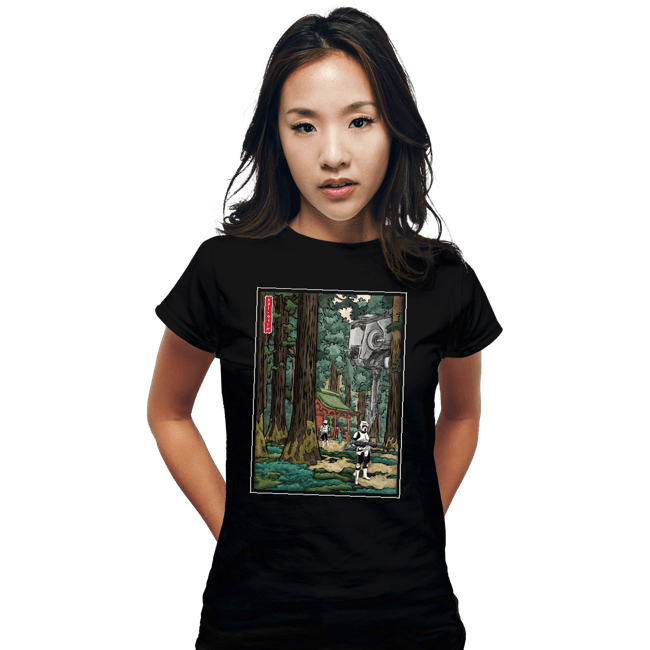 Daily_Deal_Shirts Fitted Shirts, Woman / Small / Black Galactic Empire In A Forest