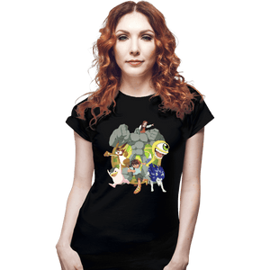 Daily_Deal_Shirts Fitted Shirts, Woman / Small / Black Vintage Monster Rancher