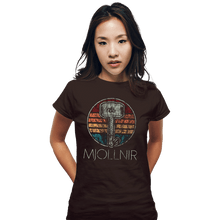 Load image into Gallery viewer, Shirts Fitted Shirts, Woman / Small / Black Retro Mjollnir
