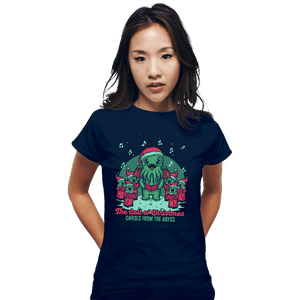Secret_Shirts Fitted Shirts, Woman / Small / Navy Cthulhu Christmas Carol