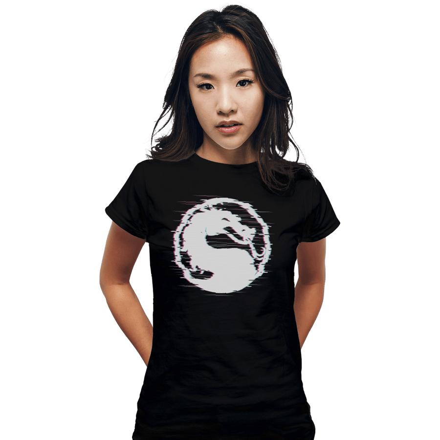 Shirts Fitted Shirts, Woman / Small / Black Mortal Glitch